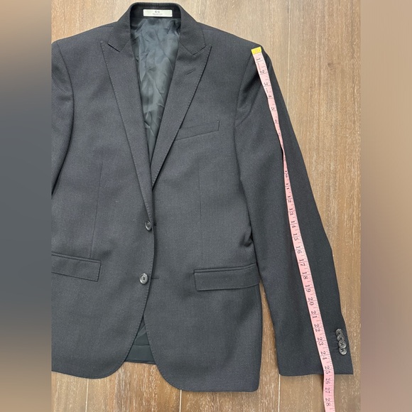 Corneliani CC Collection Black/Gray Check Peak Lapel Wool Blazer EU 50 US 40R - Picture 3 of 8